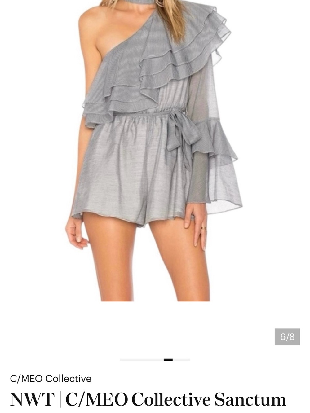 C/MEO Collective One-Shoulder Ruffle Sanctum Romper - Picture 6 of 9
